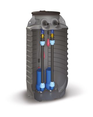 Stazione sollevamento 1200 litri con 1 pompa da 1,5 Kw