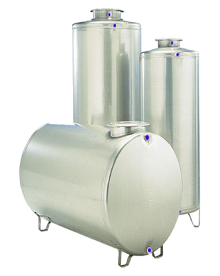 Serbatoio acciaio inox litri 8000 cilindrico orizzontale